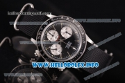 Rolex Daytona Vintage Edition Miyota Quartz Steel Case with Black Dial Stick Markers and Black Nylon Strap (GF)