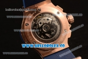 Hublot Big Bang Chrono Swiss Valjoux 7750 Automatic Rose Gold Case with Blue Dial and Blue Rubber Strap (YF)