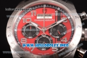 Tudor Fastrider Miyota OS20 Quartz Steel Case with Red Dial and Silver Arabic Numeral Markers