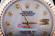 Rolex Datejust Automatic Two Tone with Gold Bezel,White MOP Dial and Diamond Marking