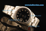 Rolex Datejust II Swiss ETA 2836 Automatic Movement Full Steel with Black Dial and Diamond Markers