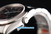 Rolex Air King Automatic Movement Full Steel with Black Dial and Pink Stick Markers