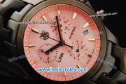 Tag Heuer Link Chronograph Quartz Movement PVD Case and Strap with Pink Dial