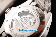 Tag Heuer Carrera Calibre 8 Automatic Movement 7750 Coating with Black Dial and Silver Stick Markers-Steel Strap