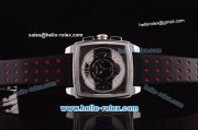 TAG Heuer Monaco Mikrograph Chronograph Miyota Quartz Movement Steel Case with Black Leather Strap