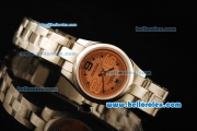 Rolex Oyster Perpetual Automatic Movement ETA Coating Case with Orange Dial and Steel Strap