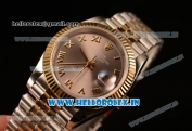 Rolex Datejust 37mm Swiss ETA 2836 Automatic Two Tone with Pink Dial and Roman Markers