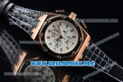 Audemars Piguet Royal Oak Offshore Juan Pablo Montoya Chrono Miyota OS10 Quartz Rose Gold Case with White Dial and Black Leather Strap (EF)