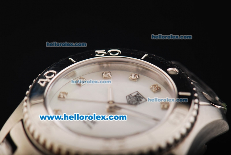 Tag Heuer Link 200 Meters Original Swiss Quartz Movement Full Steel with MOP Dial and Diamond Hour Markers-Lady Model - Click Image to Close