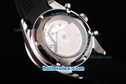 Tag Heuer Carrera Swiss Valjoux 7750 Automatic Movement Black Bezel with Black Dial and Silver Stick Markers