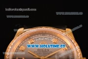 Rolex Day-Date Asia Automatic Yellow Gold Case with Diamonds Markers Grey Dial - Diamonds Bezel (BP)