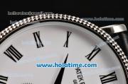 Patek Philippe Calatrava Miyota Quartz Steel Case with Roman Numeral Markers and White Dial