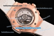 Hublot Big Bang Clone HUB4100 Automatic Rose Gold Case with White Ceramic Bezel and White Dial - 1:1 Original (TW)