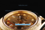 Rolex Day-Date II Automatic Movement Full Gold with Gold Dial and Diamond Markers