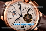 Cartier Ballon Bleu De Tourbillon Asia Automatic Rose Gold Case with White Dial and Black Roman Numeral Markers