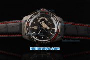 Tag Heuer Grand Carrera Calibre 36 Chronograph Miyota Quartz Movement Black Dial with PVD Case and Black Leather Strap Tag Heuer Grand Carrera Calibre 36 Chronograph Miyota Quartz Movement Black Dial with PVD Case and Black Leather Strap