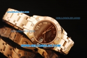 Rolex Datejust Swiss ETA 2836 Automatic Movement Full Rose Gold with Brown Dial and Diamond Bezel