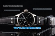 IWC Big Pilot Clone IWC 51111 Automatic Steel Case with Black Dial White Hands and Black Leather Strap Arabic Numeral Markers