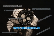 Breitling Chronoliner Chronograph Swiss Valjoux 7750 Automatic Steel Case with Black Dial Ceramic Bezel Stick Markers and Stainless Steel Bracelet