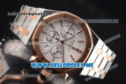 Audemars Piguet Royal Oak Miyota Quartz Two Tone Case/Bracelet with Silver Dial and Stick Markers