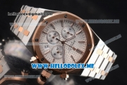 Audemars Piguet Royal Oak Miyota Quartz Two Tone Case/Bracelet with Silver Dial and Stick Markers