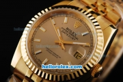 Rolex Datejust Automatic Movement Full Gold with Gold Dial and White Stick Marking