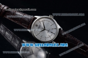 Rolex Cellini Clone Rolex 3132 Automatic Steel Case with Silver Dial Brown Leather Strap - (BP)