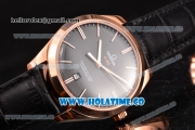 Omega De Ville Trésor Master Co-Axial Swiss ETA 2824 Automatic Rose Gold Case with Stick Markers and Black Dial