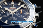 Omega Seamaster Planet Ocean Chrono Clone Omega 9300 Automatic Steel Case with Blue Dial and Blue Rubber Strap (EF)