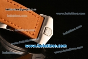 Tag Heuer Carrera Ferrari Chrono Miyota OS20 Quartz Steel Case with Black Dial and Brown Leather Strap