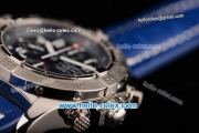 Breitling Avenger Skyland Chrono Swiss Valjoux 7750-SHG Automatic Steel Case with Blue Leather Strap and Blue Dial