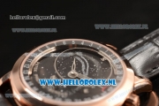 Patek Philippe Grand Complication Rose Gold Case 9015 Auto with Black Dial and Black Leather Strap