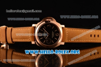 Panerai Luminor Marina 8 Days Asia Automatic Rose Gold Case with Black Dial and Brown Leather Strap PAM00511