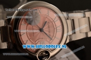 1:1 Cartier Ballon Bleu De 2671 Auto Steel Case with Pink Dial and Steel Bracelet