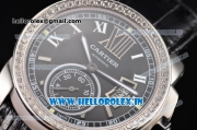 Cartier Calibre De Swiss ETA 2824 Automatic Steel Case with Black Dial and White Roman Numeral Markers