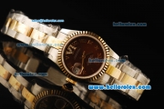 Rolex Datejust Automatic Movement ETA Coating Case with Brown Dial and Gold Roman Numerals