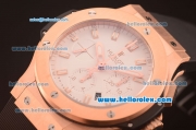 Hublot Big Bang Hub4100 Rose Gold Case with White Dial and Black Rubber Strap-1:1 Original