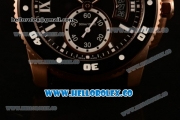 Cartier Calibre de Cartier Diver Swiss ETA 2824 Automatic Rose Gold Case with White Dial and Black Rubber Strap - (H)