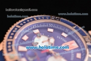 Ulysse Nardin Maxi Marine Diver Chrono Miyota Quartz Rose Gold Case with Blue Dial and Blue Rubber Strap