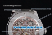 Hublot Classic Fusion Skeleton Asia Automatic Steel Case with Skeleton Dial and Brown Rubber Strap