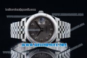 Rolex Datejust II Swiss ETA 2836 Automatic Steel Case with Grey Dial Diamonds Markers and Stainless Steel Bracelet (BP)