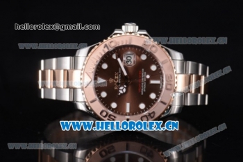 Rolex Yacht-Master 40 Asia 2813 Automatic Two Tone Case/Bracelet with Brown Dial and Dot Markers