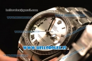 Rolex Datejust Grey Dial With Diamond Bezel Steel Rolex 3255