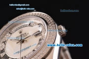 Rolex Masterpiece Swiss ETA 2836 Automatic Steel Case with Diamond/White Dial and Diamond Bezel