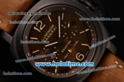 Panerai PAM 00365 Luminor 1950 Equation of Time Tourbillon Automatic PVD Case with Brown Dial an Brown Leather Bracelet