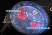 Ferrari Chronograph Swiss Valjoux 7750 Automatic Movement PVD Case with Black Dial and Red Arabic Numerals