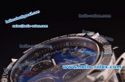 Breitling Chronomat B01 GMT Swiss Valjoux 7750 Automatic Steel Case/Strap with Blue Dial and Diamond Bezel