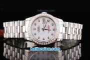 Rolex Datejust Oyster Perpetual Swiss ETA 2836 Automatic Movement White Dial with Diamond Markers and Diamond Bezel