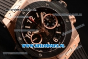 Hublot Big Bang Unico Chrono Swiss Valjoux 7750 Automatic Rose Gold Case with Rose Gold Bezel Skeleton Dial and Black Rubber Strap - 1:1 Original