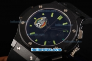 Hublot Big Bang Swiss Valjoux 7750 Automatic Movement Full Ceramic Case with Black Dial and Green Stick Markers